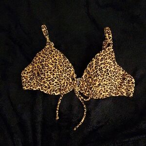 Malibu Separates Leopard Print Tie-Front Bathing Suit Top